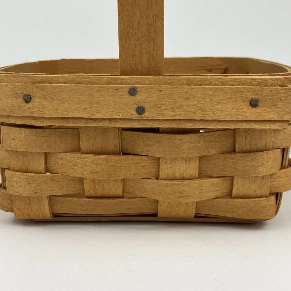 Longaberger Tarragon Booking Basket Set 2001 | Signed Retired Handle VTG (11830)
